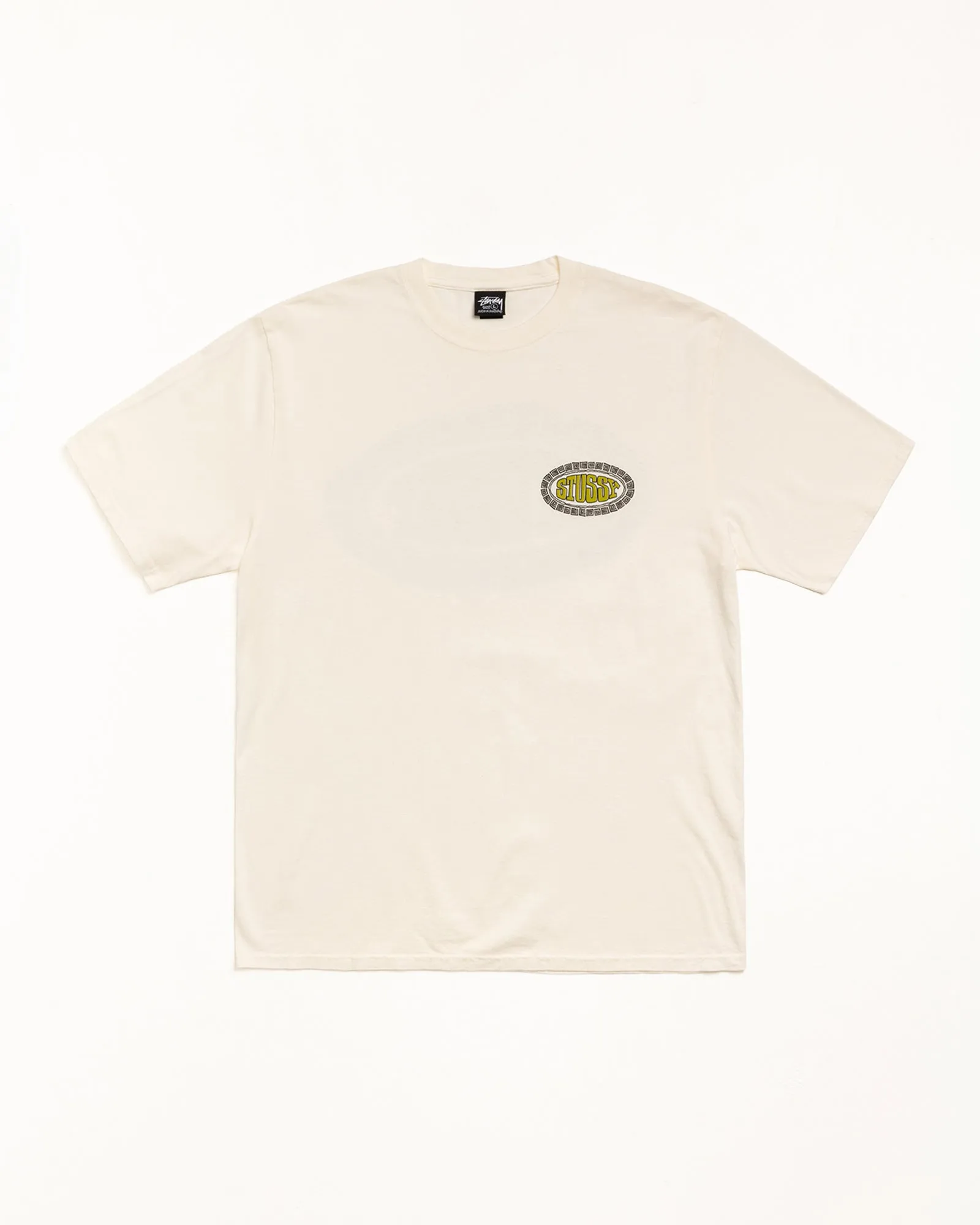 TILE OVAL TEE PIGMENT DYED sold by Stussy