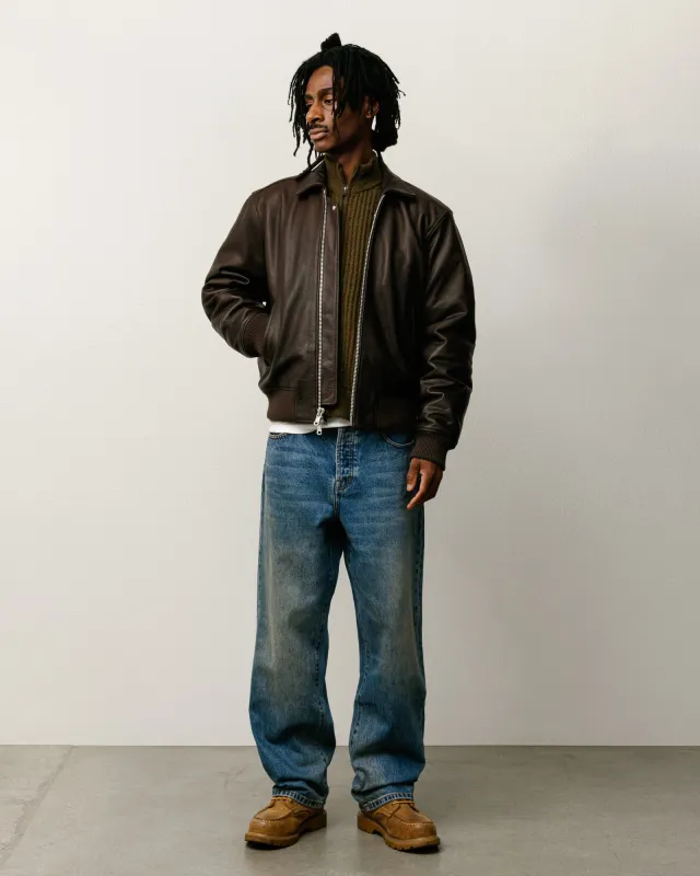 LEATHER FLIGHT JACKET sold by Stussy