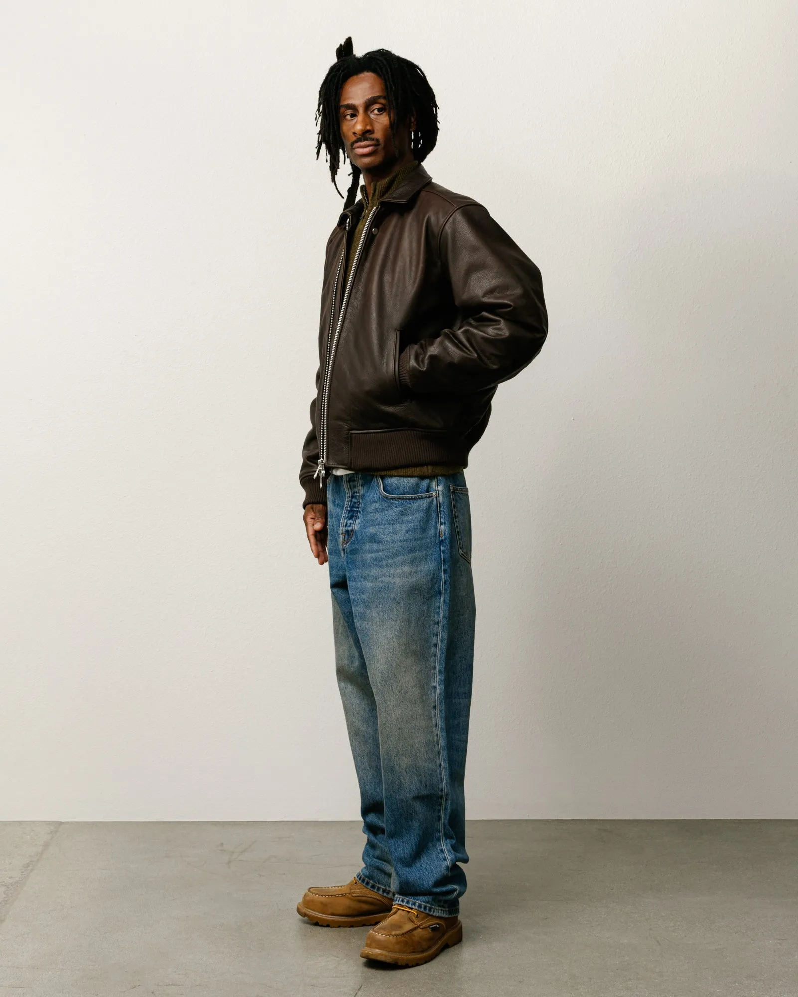 LEATHER FLIGHT JACKET sold by Stussy product image thumbnail 2