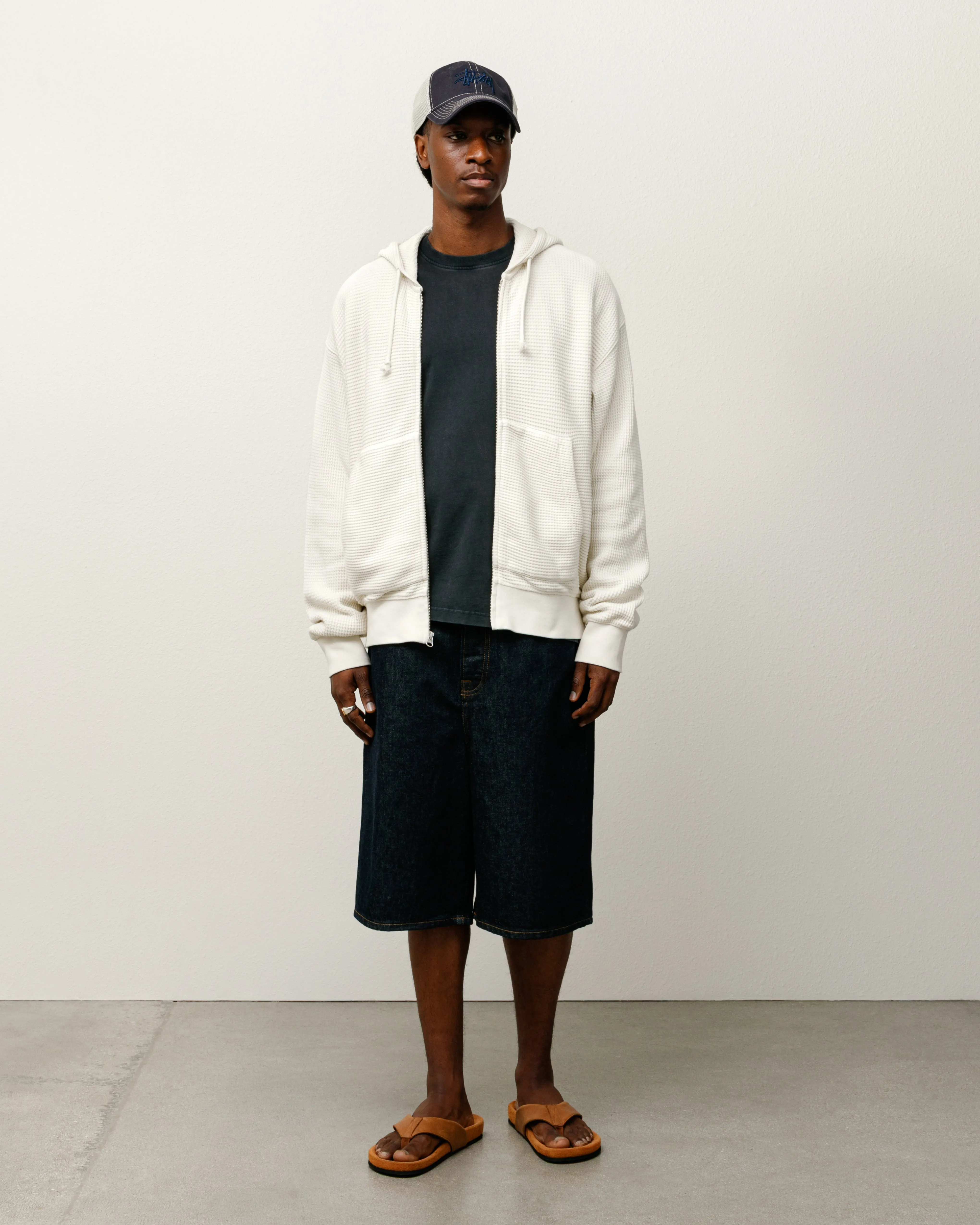 DOUBLE LAYER WAFFLE ZIP HOODIE sold by Stussy