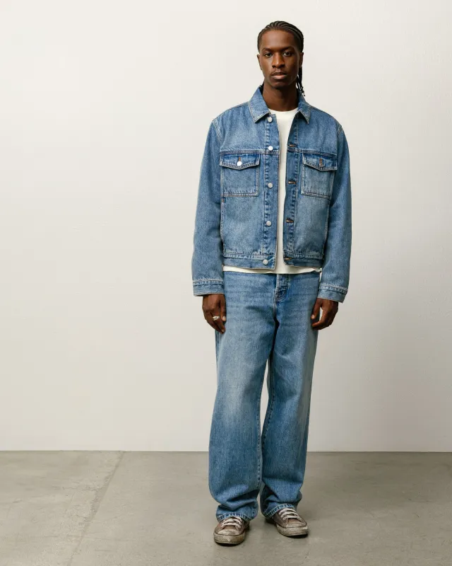 LINED DENIM TRUCKER JACKET sold by Stussy