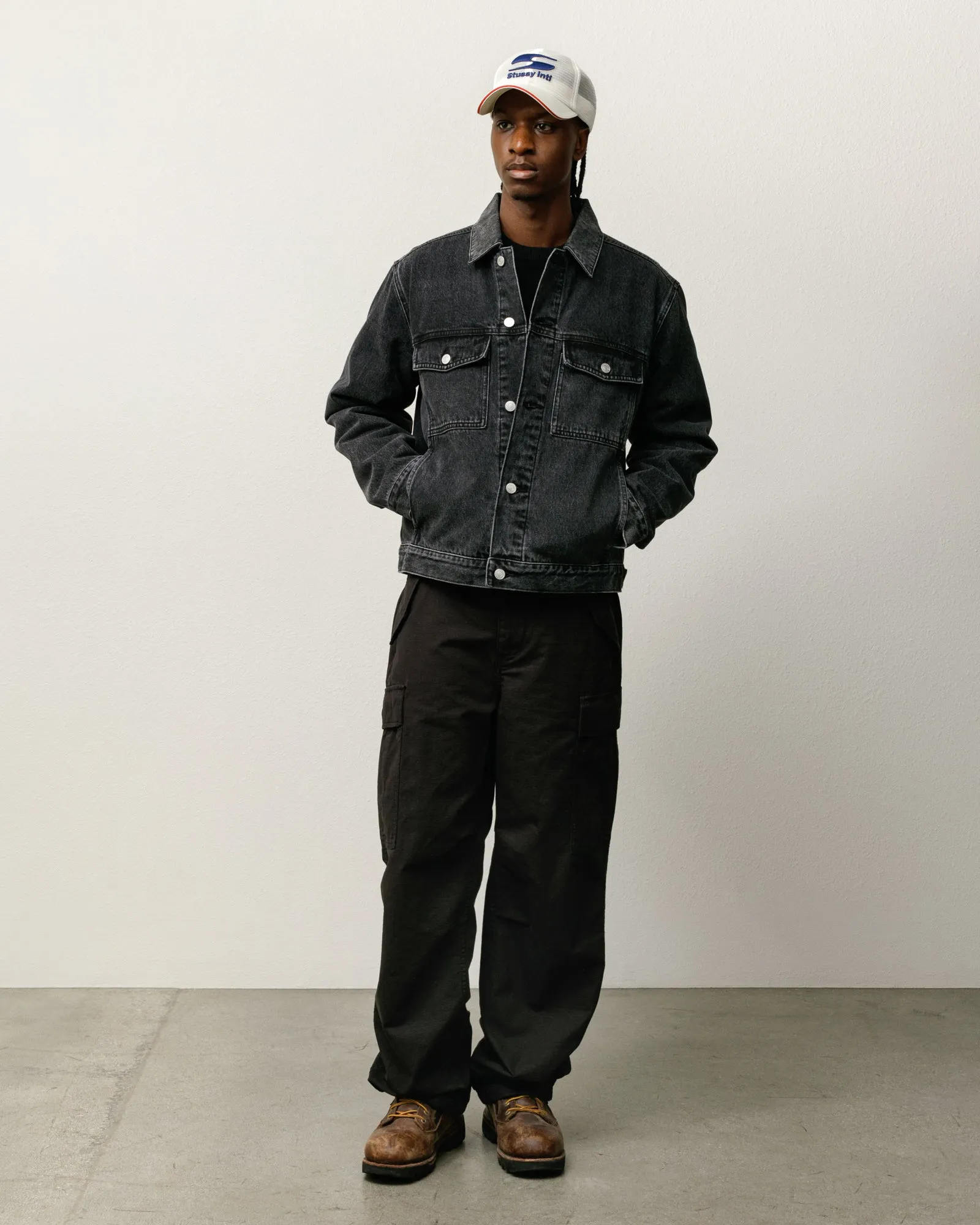 LINED DENIM TRUCKER JACKET sold by Stussy