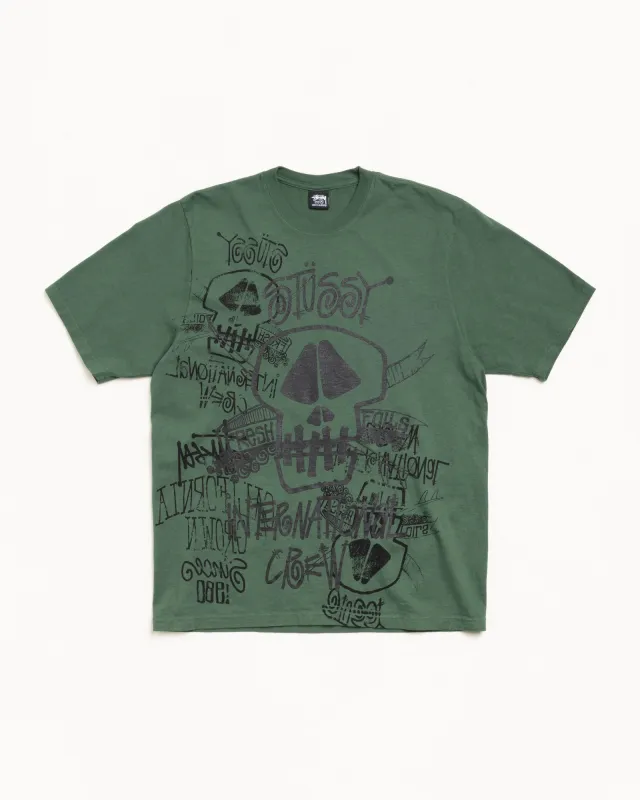 SKULLS TEE PIGMENT DYED sold by Stussy