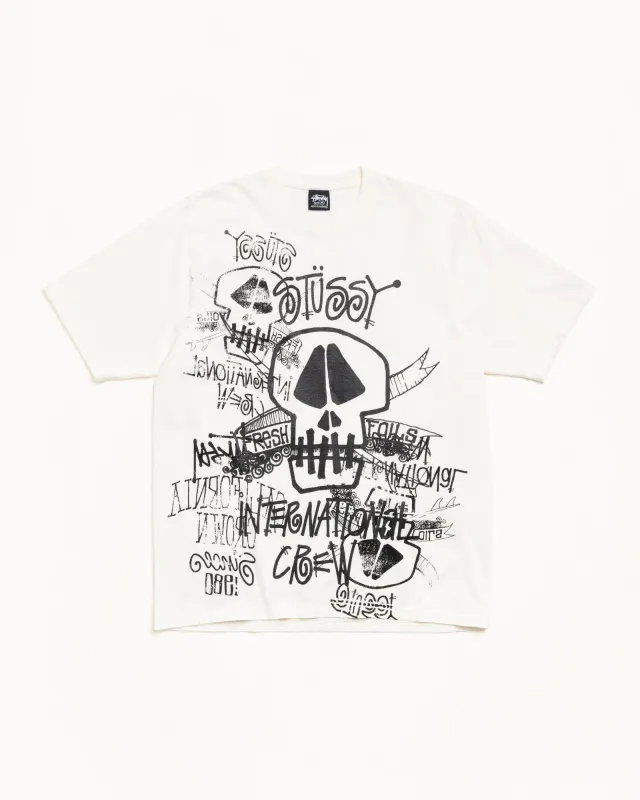 SKULLS TEE PIGMENT DYED sold by Stussy