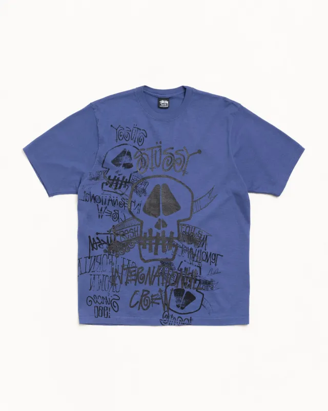 SKULLS TEE PIGMENT DYED sold by Stussy