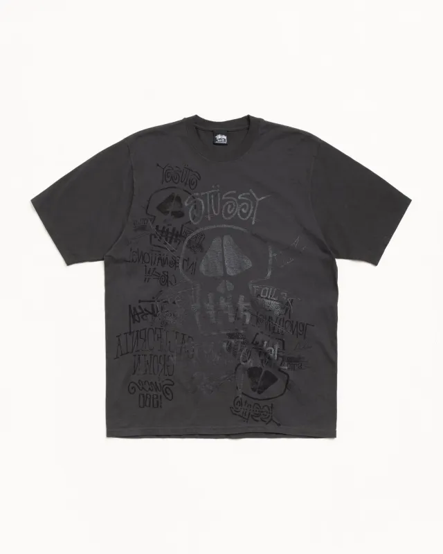 SKULLS TEE PIGMENT DYED sold by Stussy