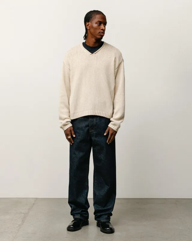 ROLL V NECK SWEATER sold by Stussy