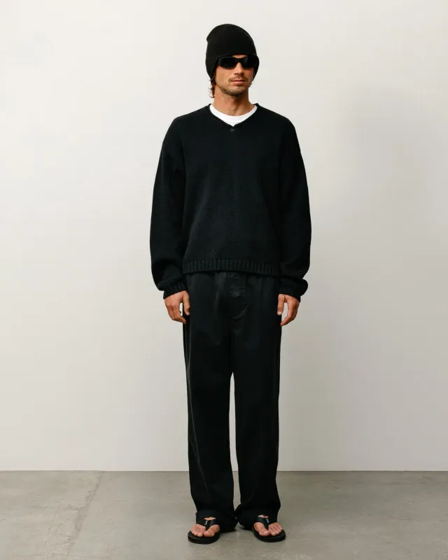 ROLL V NECK SWEATER sold by Stussy