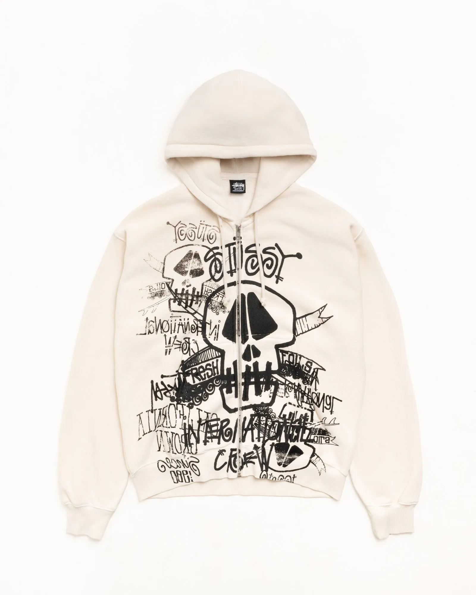 SKULLS ZIP HOODIE PIGMENT DYED sold by Stussy