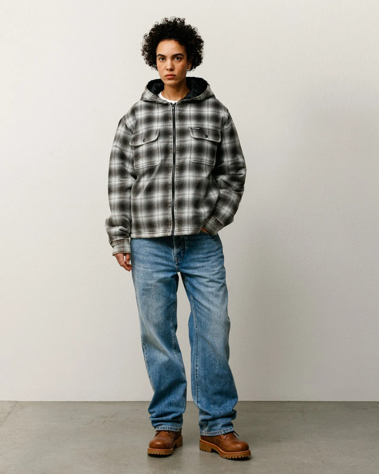ZIP HOODED PLAID SHIRT sold by Stussy product image thumbnail 4