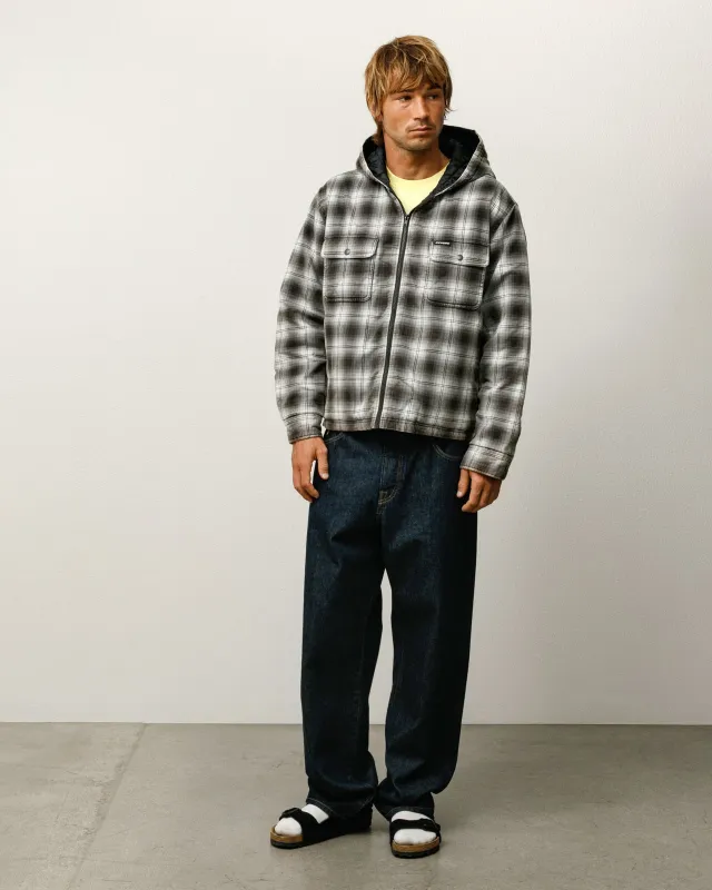 ZIP HOODED PLAID SHIRT made by Stussy