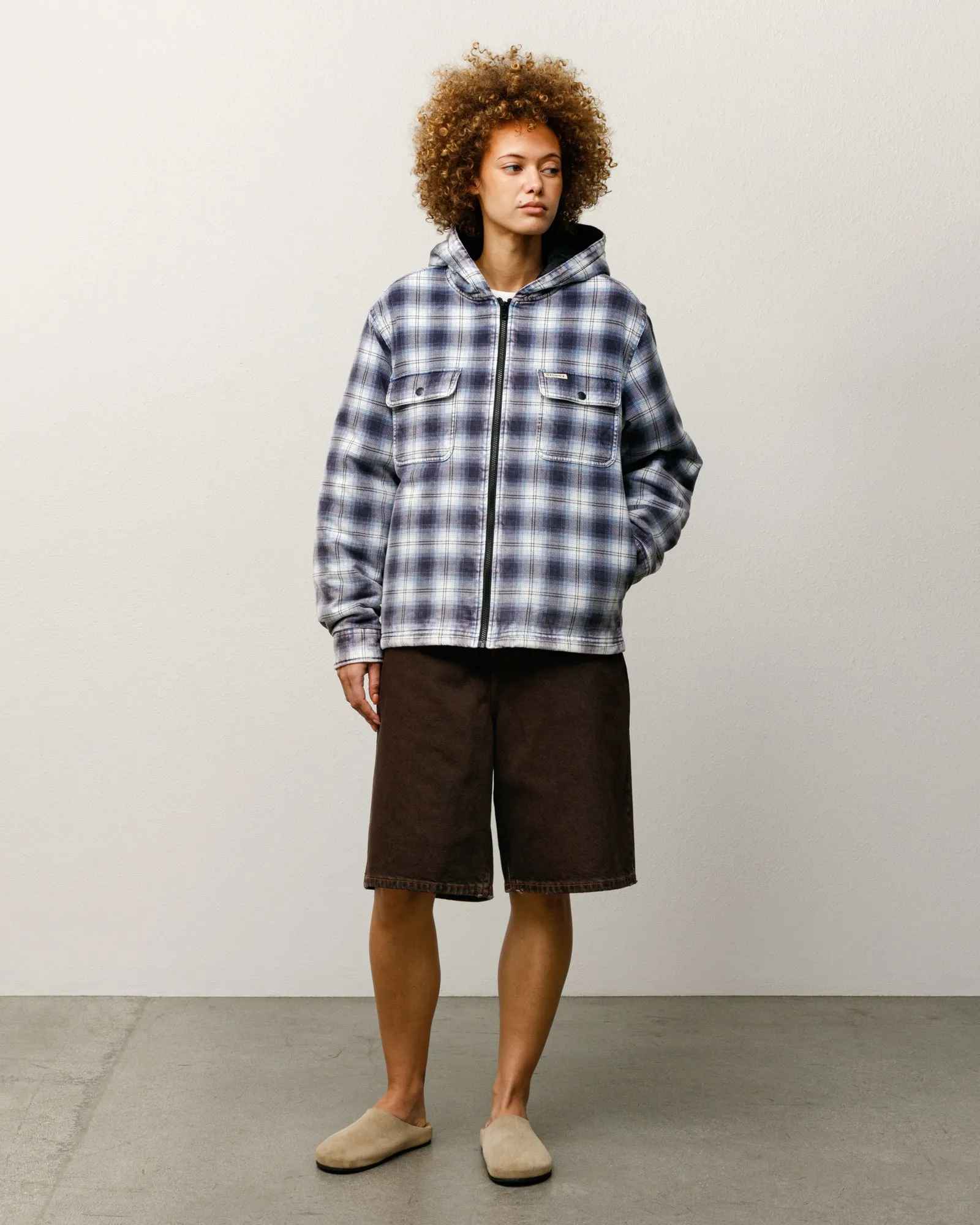 ZIP HOODED PLAID SHIRT sold by Stussy product image thumbnail 4