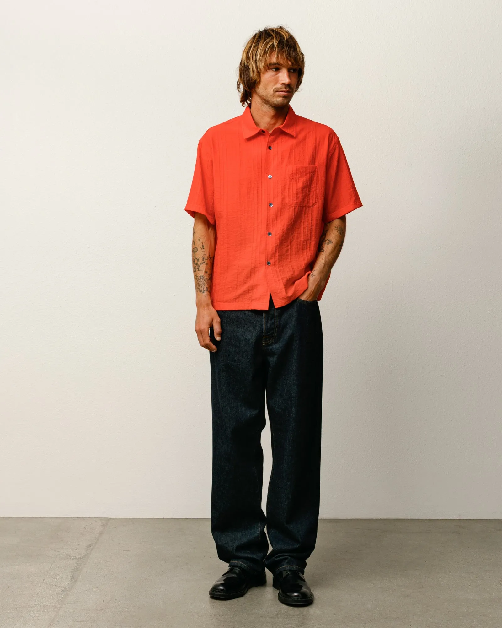 PLEATED TEXTURED SHIRT sold by Stussy product image thumbnail 3