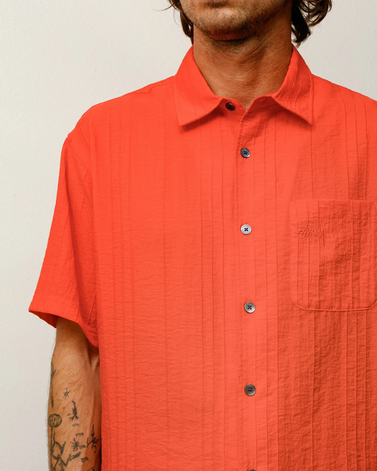 PLEATED TEXTURED SHIRT sold by Stussy product image thumbnail 4
