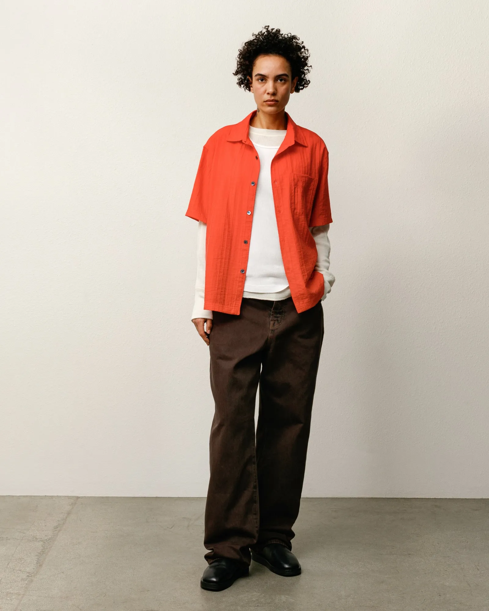 PLEATED TEXTURED SHIRT sold by Stussy