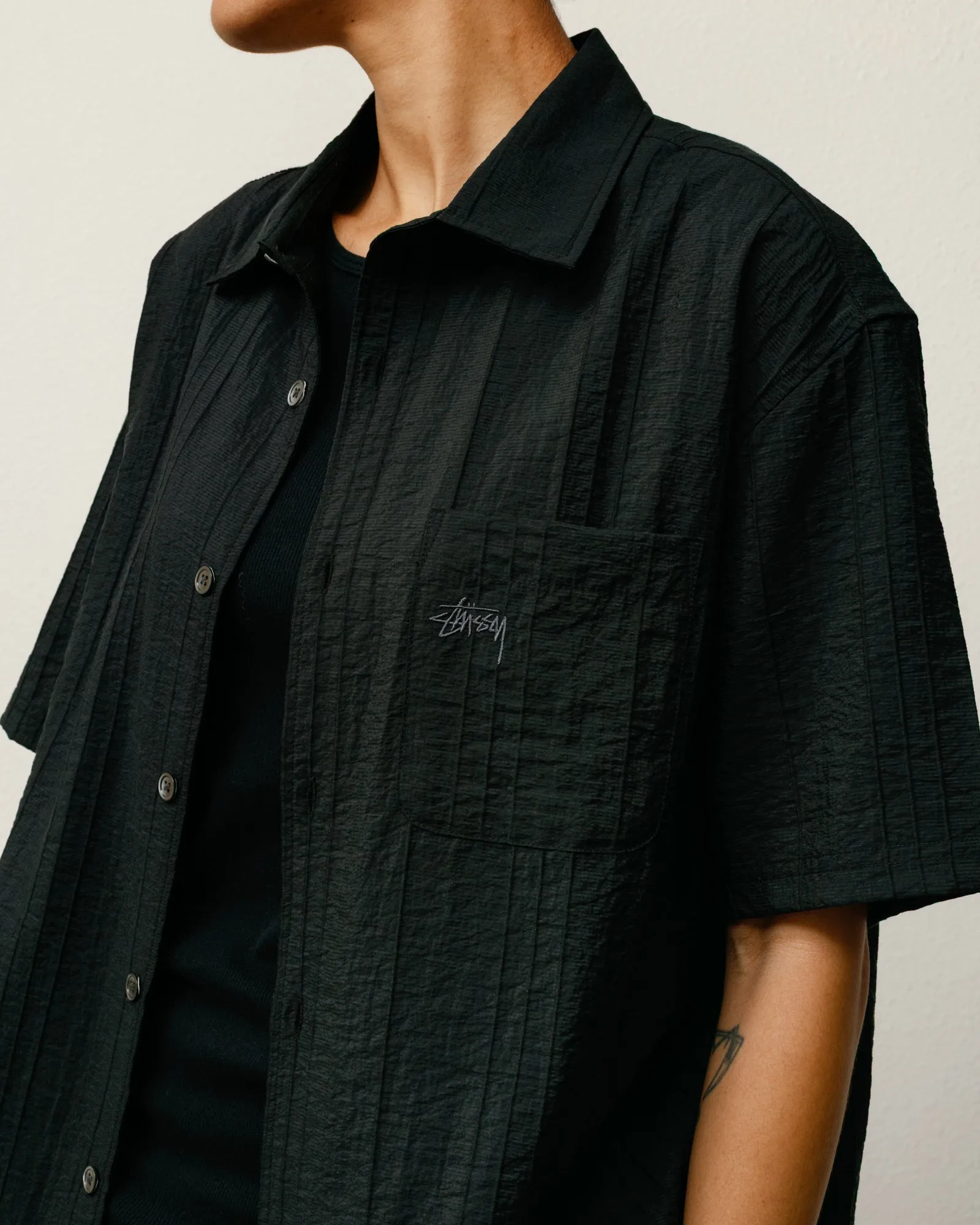 PLEATED TEXTURED SHIRT sold by Stussy product image thumbnail 4