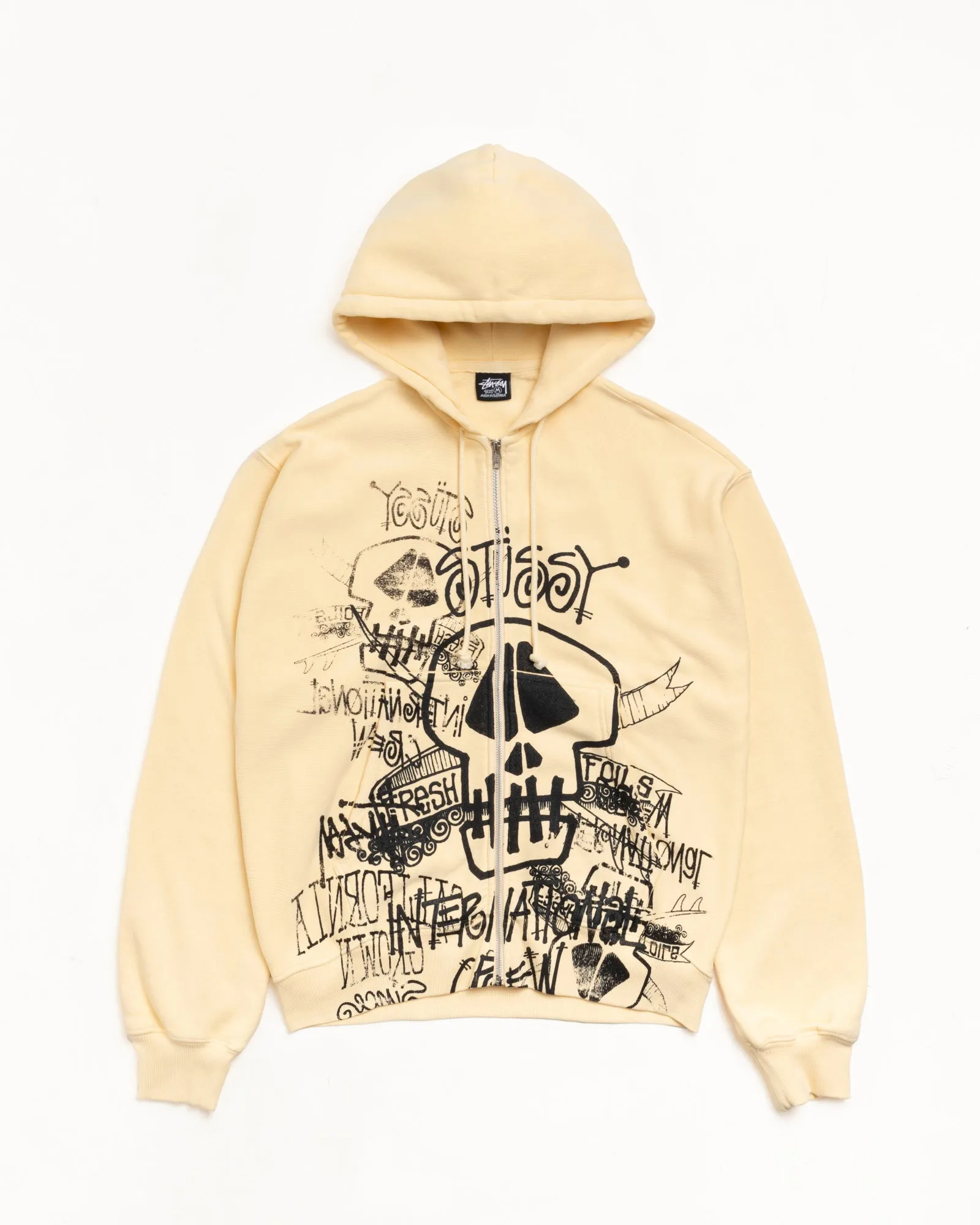 SKULLS ZIP HOODIE PIGMENT DYED sold by Stussy