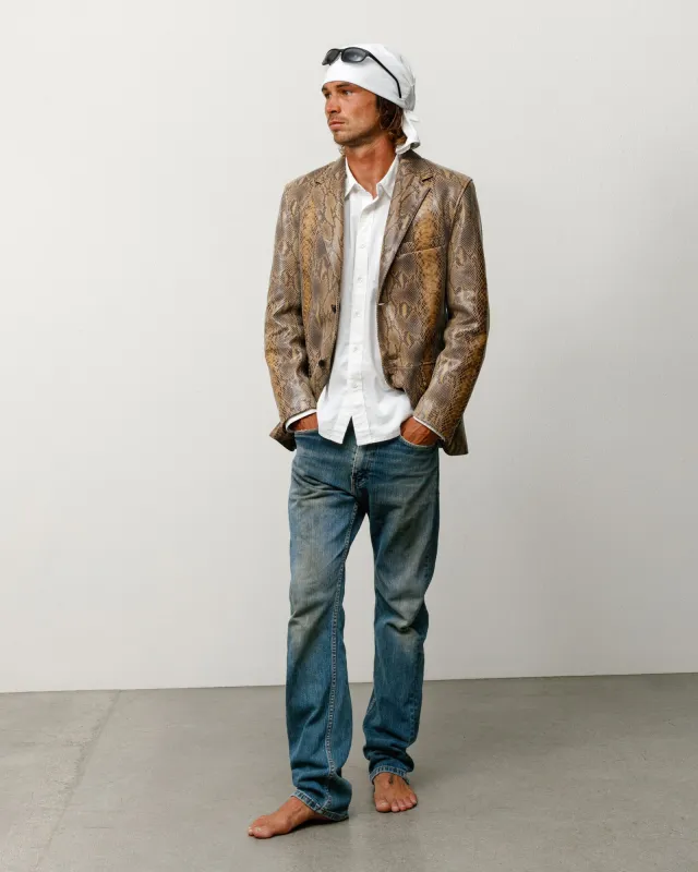 LEATHER BLAZER made by Stussy