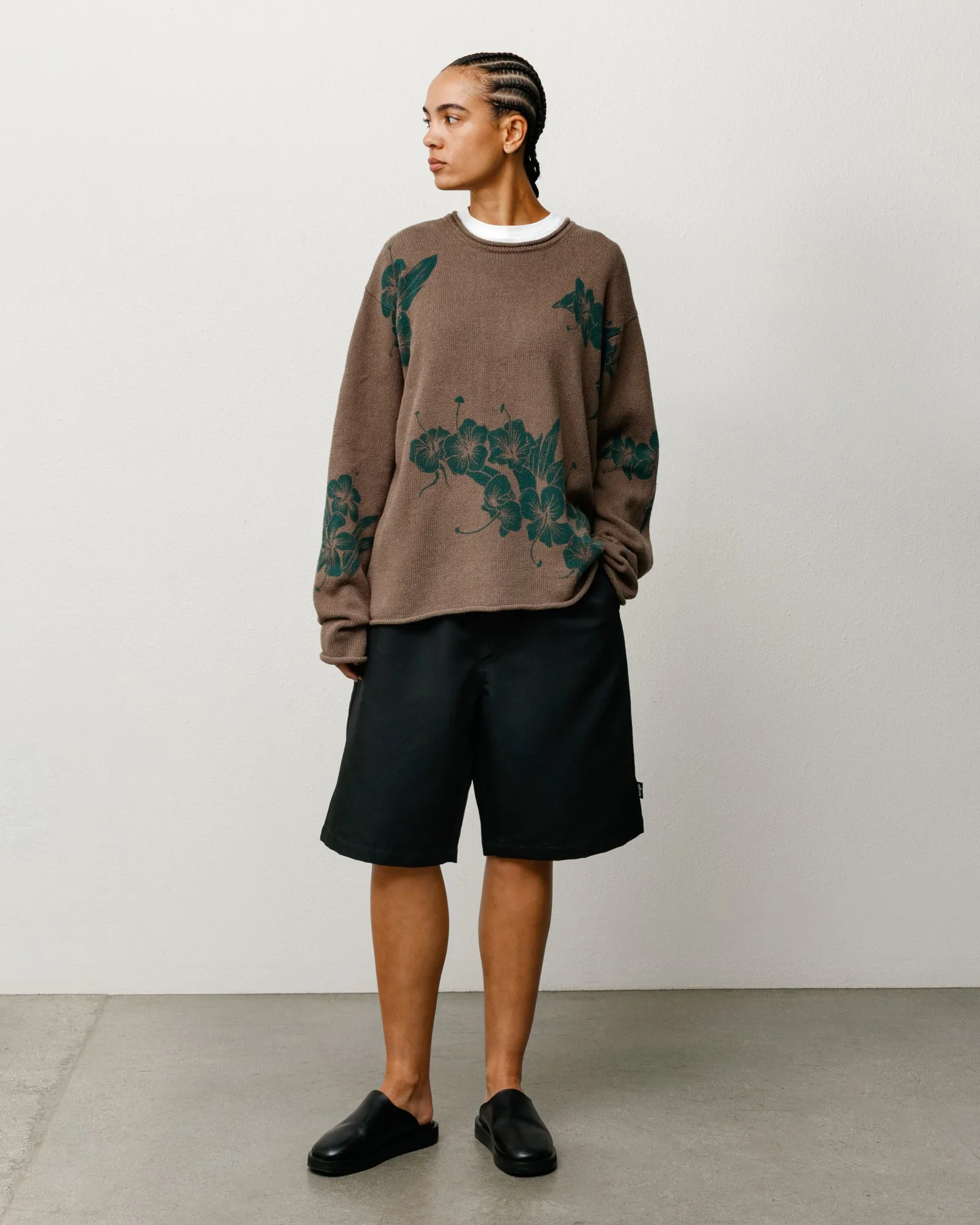 FLORAL ROLL NECK SWEATER sold by Stussy