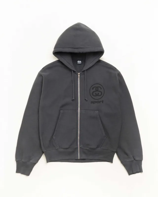 LINK SPORT ZIP HOODIE GARMENT DYED made by Stussy