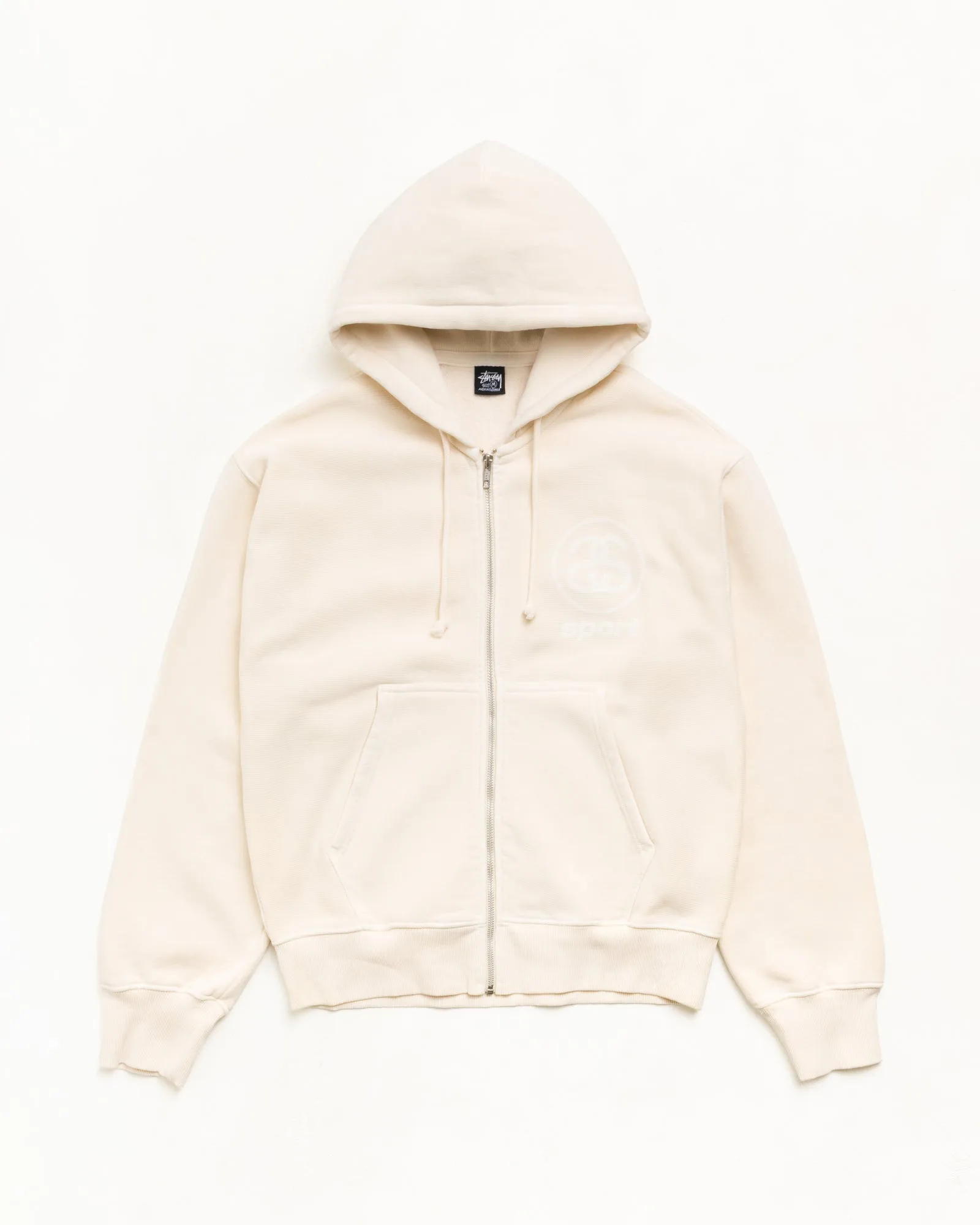 LINK SPORT ZIP HOODIE GARMENT DYED sold by Stussy
