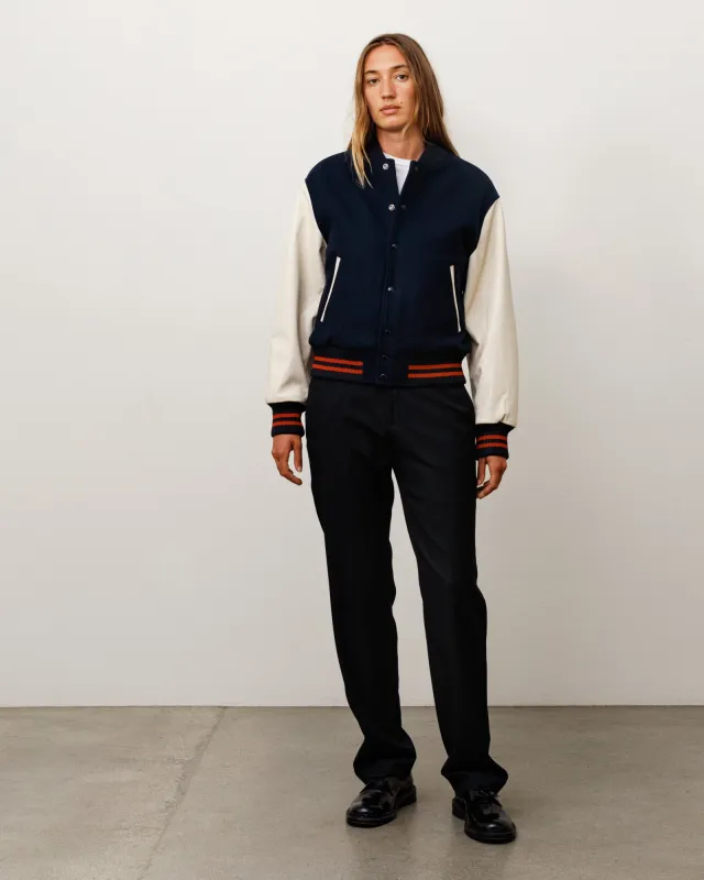 WOOL VARSITY JACKET made by Stussy