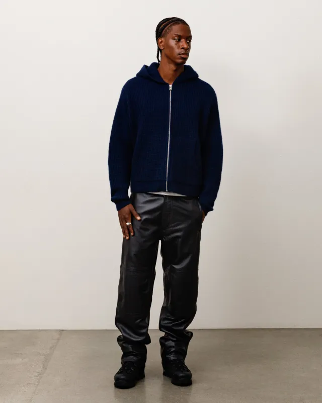 WAFFLE CASHMERE ZIP HOOD SWEATER made by Stussy