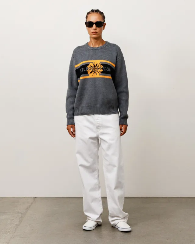 STRIPED HIBISCUS SWEATER made by Stussy