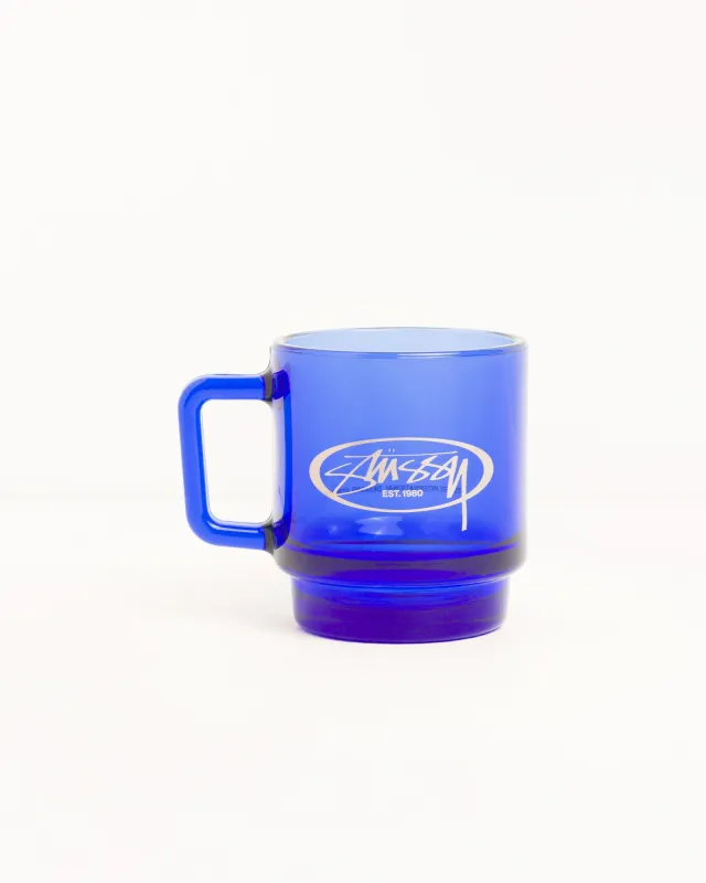 OVAL LOGO GLASS MUG made by Stussy