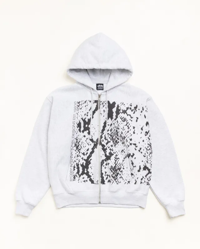 SNAKESKIN ZIP HOODIE made by Stussy