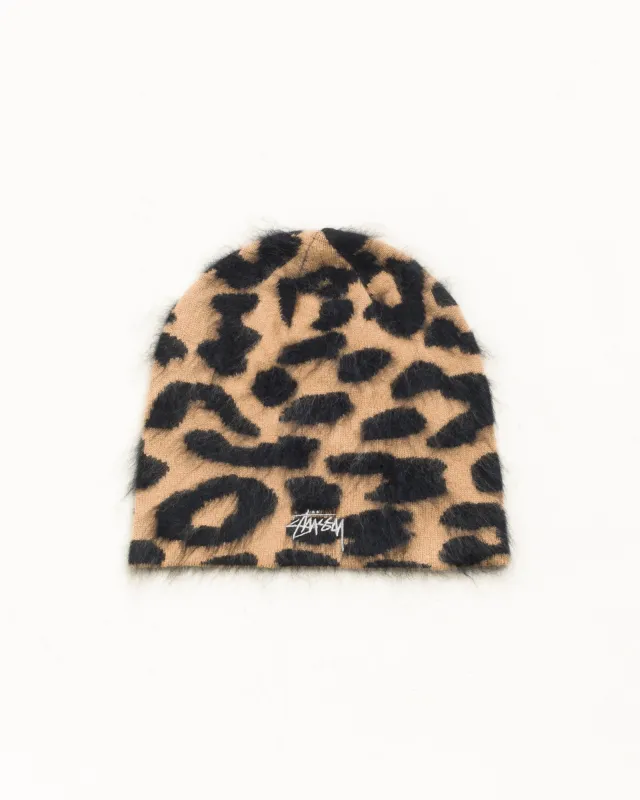 CASHMERE LEOPARD SKULLCAP made by Stussy