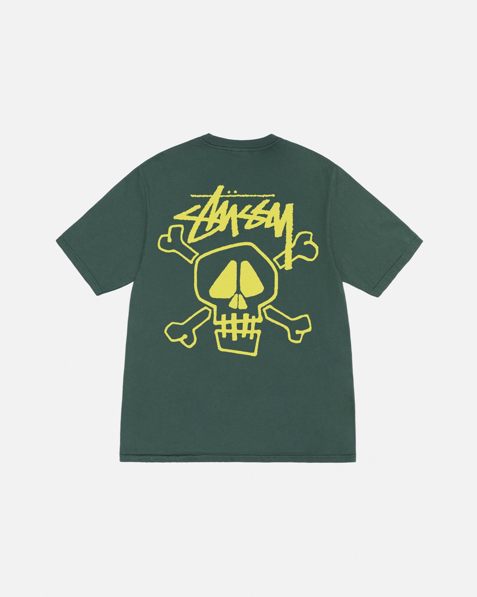 SKULL & BONES TEE PIGMENT DYED sold by Stussy
