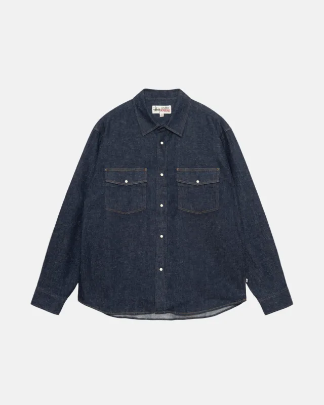BOXY WESTERN DENIM SHIRT sold by Stussy