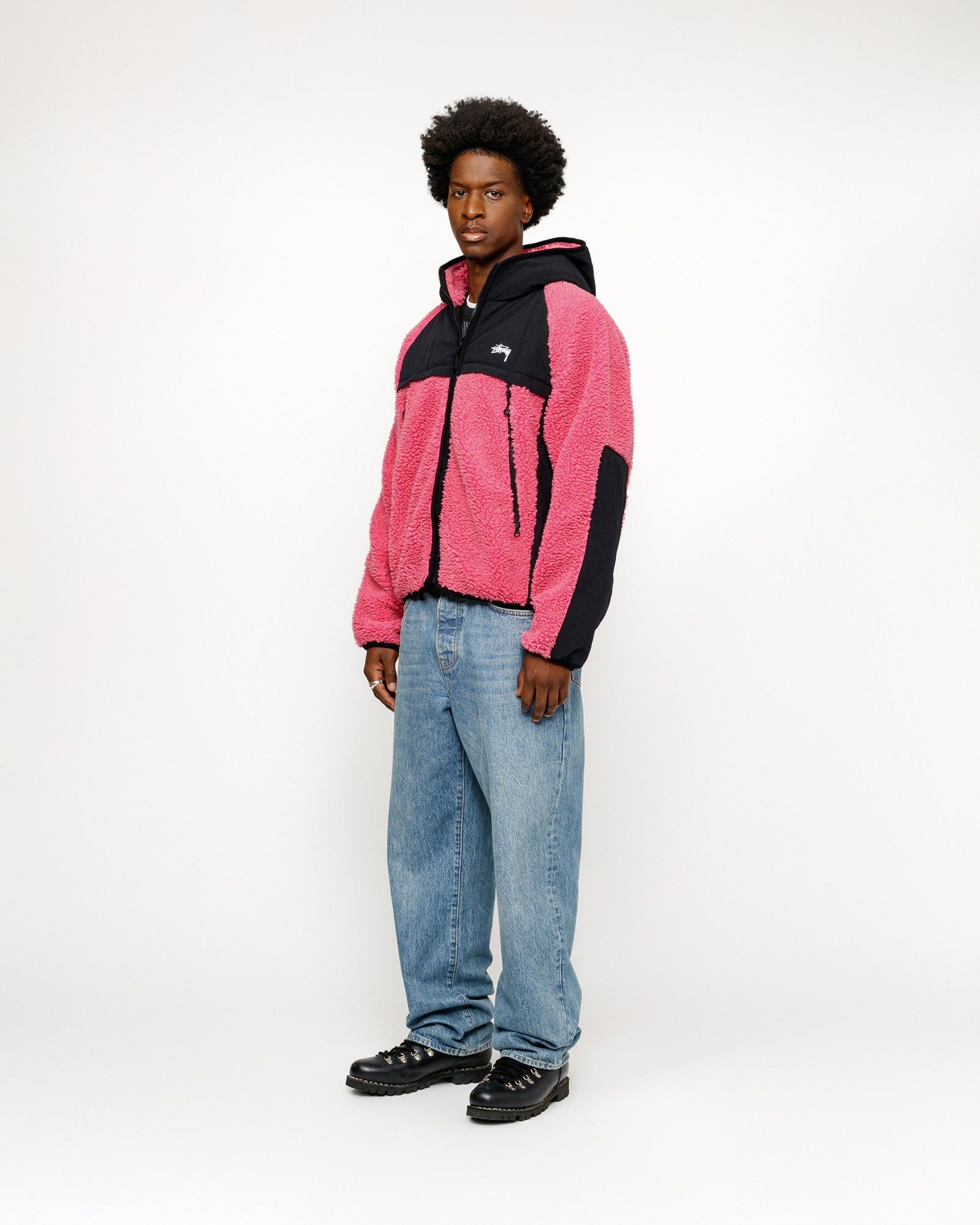 SHERPA PANELED HOODED JACKET sold by Stussy product image thumbnail 4