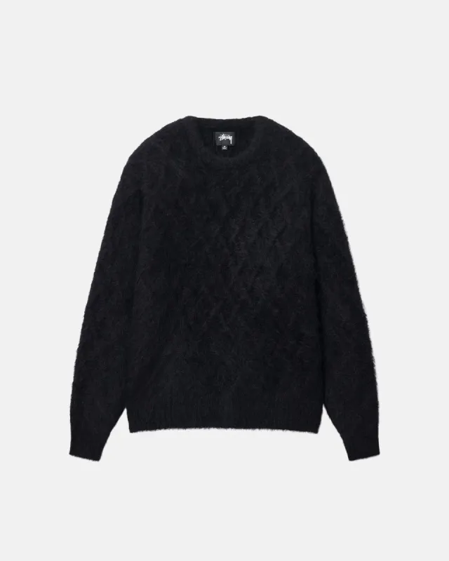FUZZY LATTICE CREW SWEATER made by Stussy