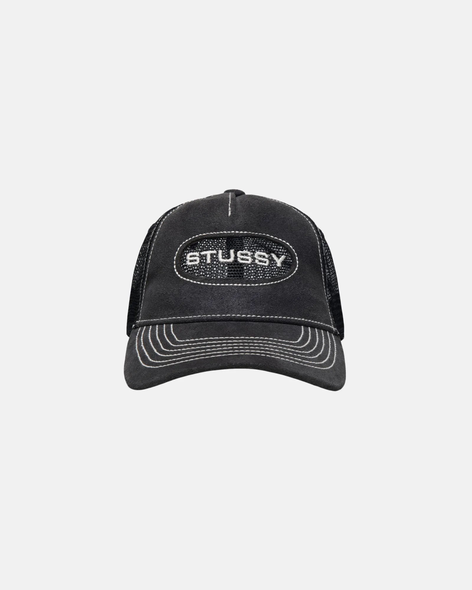 LOW PRO TRUCKER CUT-OUT LEATHER SNAPBACK sold by Stussy