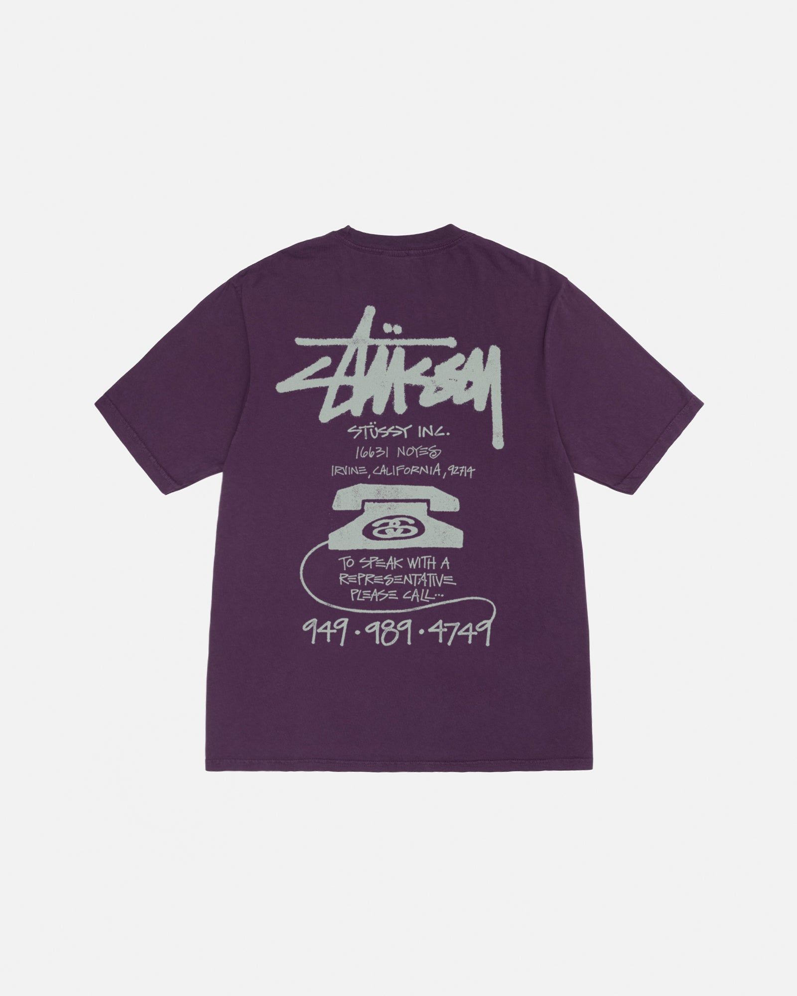 OLD PHONE TEE PIGMENT DYED sold by Stussy