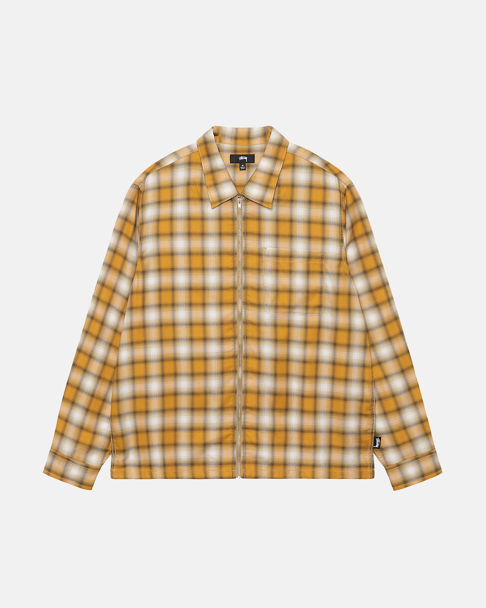 EDDIE PLAID ZIP SHIRT sold by Stussy