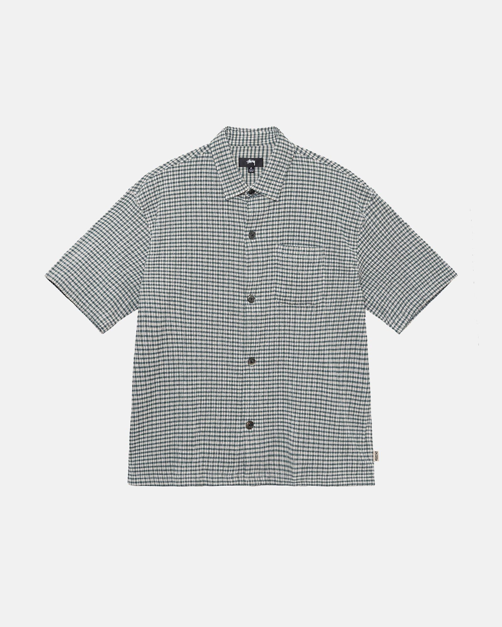 WRINKLY GINGHAM SS SHIRT sold by Stussy