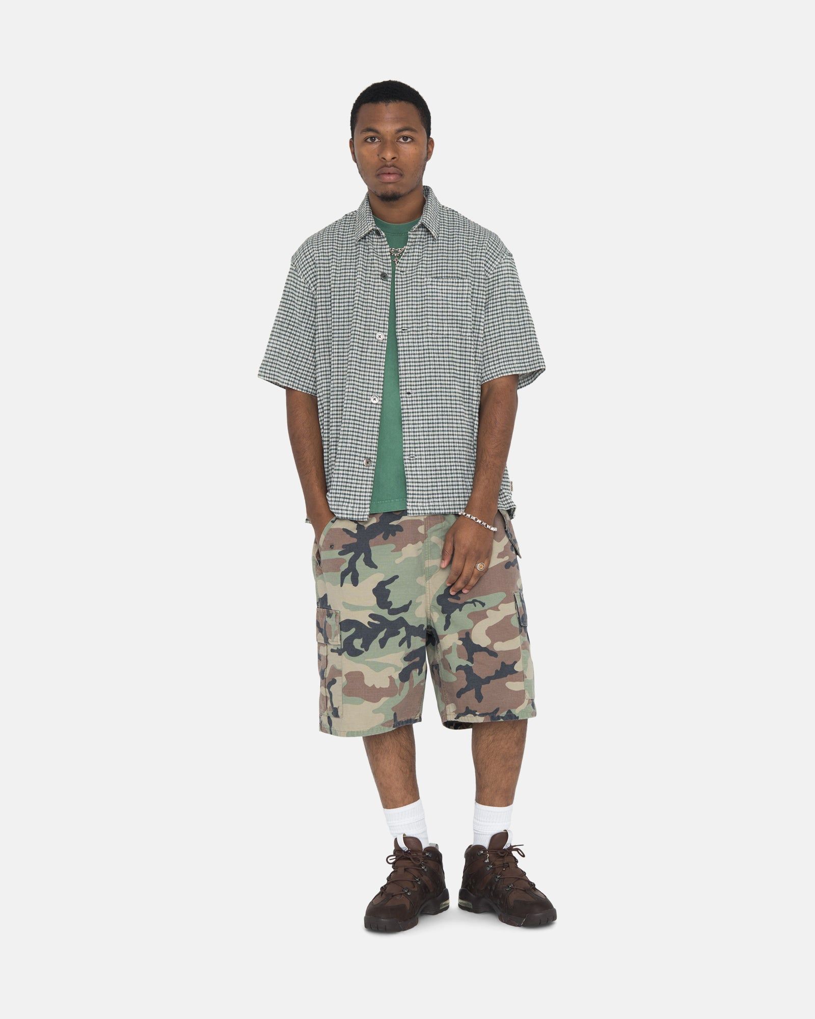 WRINKLY GINGHAM SS SHIRT sold by Stussy product image thumbnail 4
