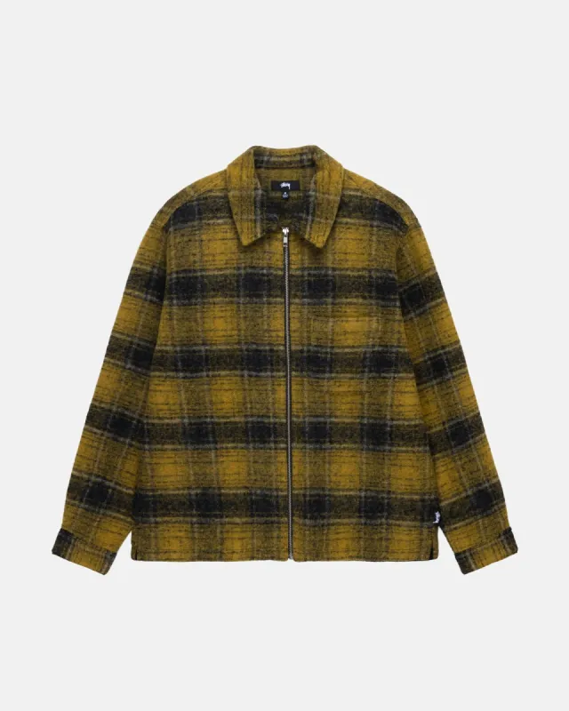 WOOL PLAID ZIP SHIRT sold by Stussy