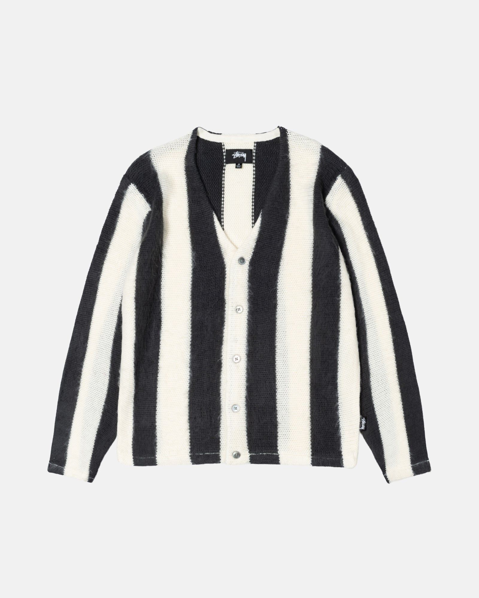 STRIPE BRUSHED CARDIGAN sold by Stussy