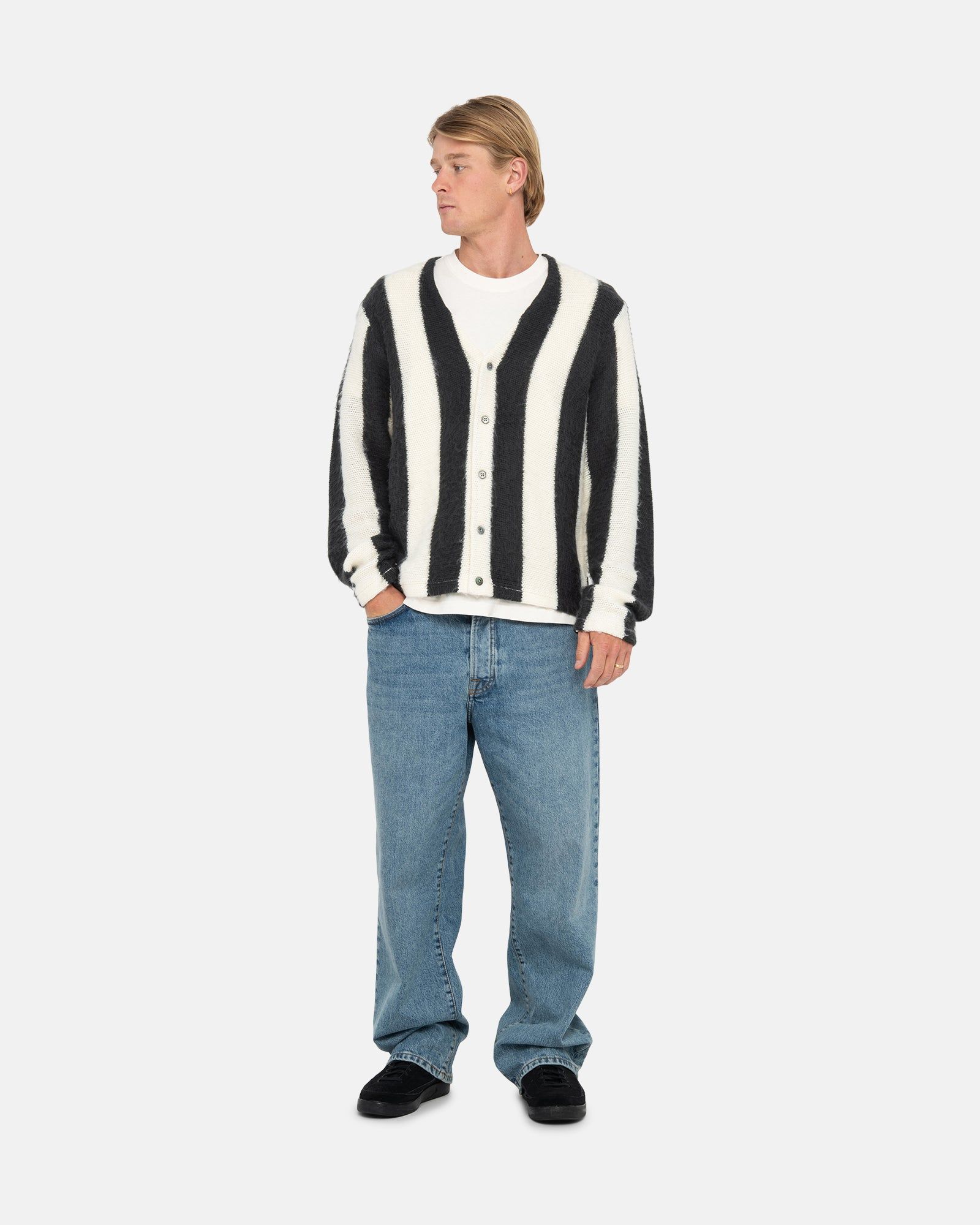 STRIPE BRUSHED CARDIGAN sold by Stussy product image thumbnail 5