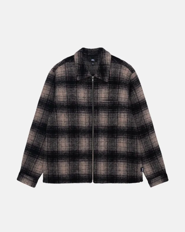 WOOL PLAID ZIP SHIRT sold by Stussy