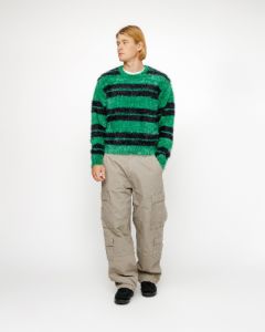 HAIRY STRIPE CREW SWEATER sold by Stussy