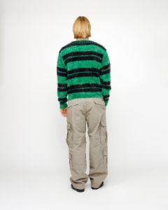 HAIRY STRIPE CREW SWEATER sold by Stussy