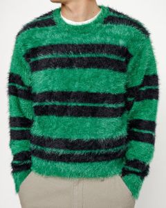 HAIRY STRIPE CREW SWEATER sold by Stussy