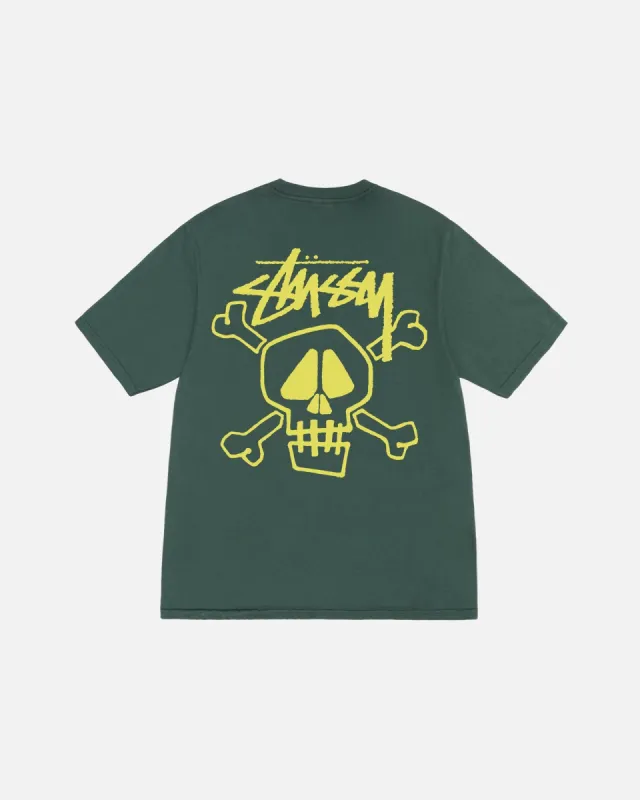 SKULL & BONES TEE PIGMENT DYED sold by Stussy