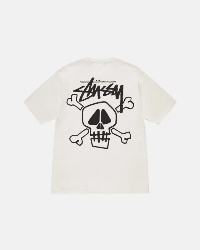 SKULL & BONES TEE PIGMENT DYED sold by Stussy