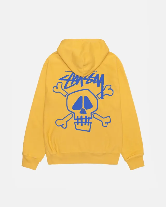 SKULL & BONES HOODIE PIGMENT DYED sold by Stussy